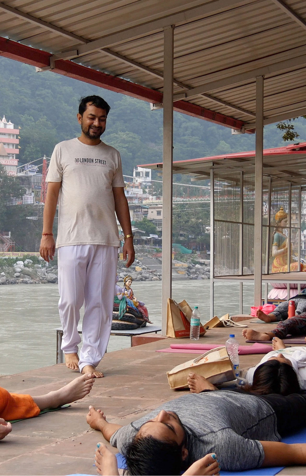 Practice session at Divine Yoga School